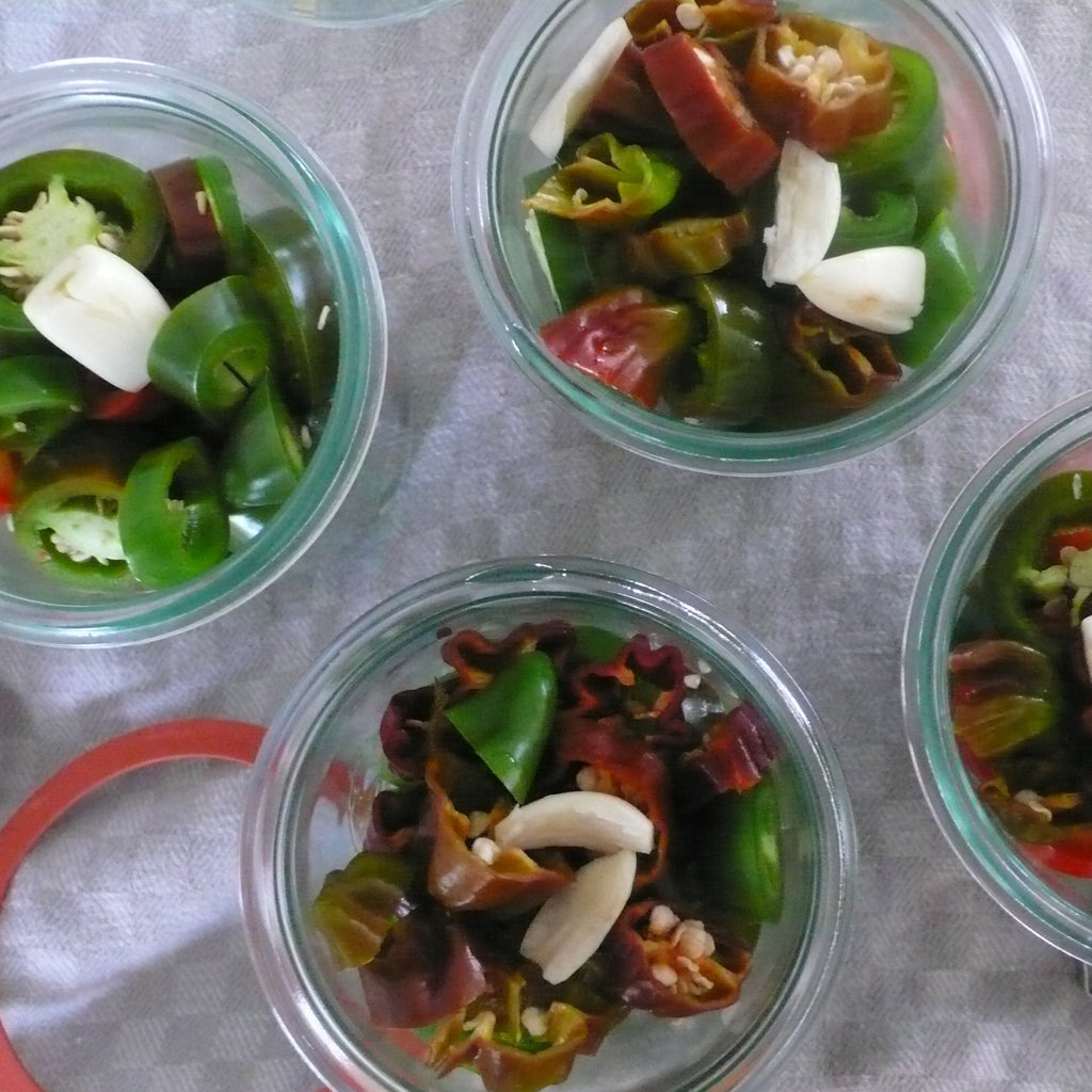 Pickled Chiles in Weck Jars