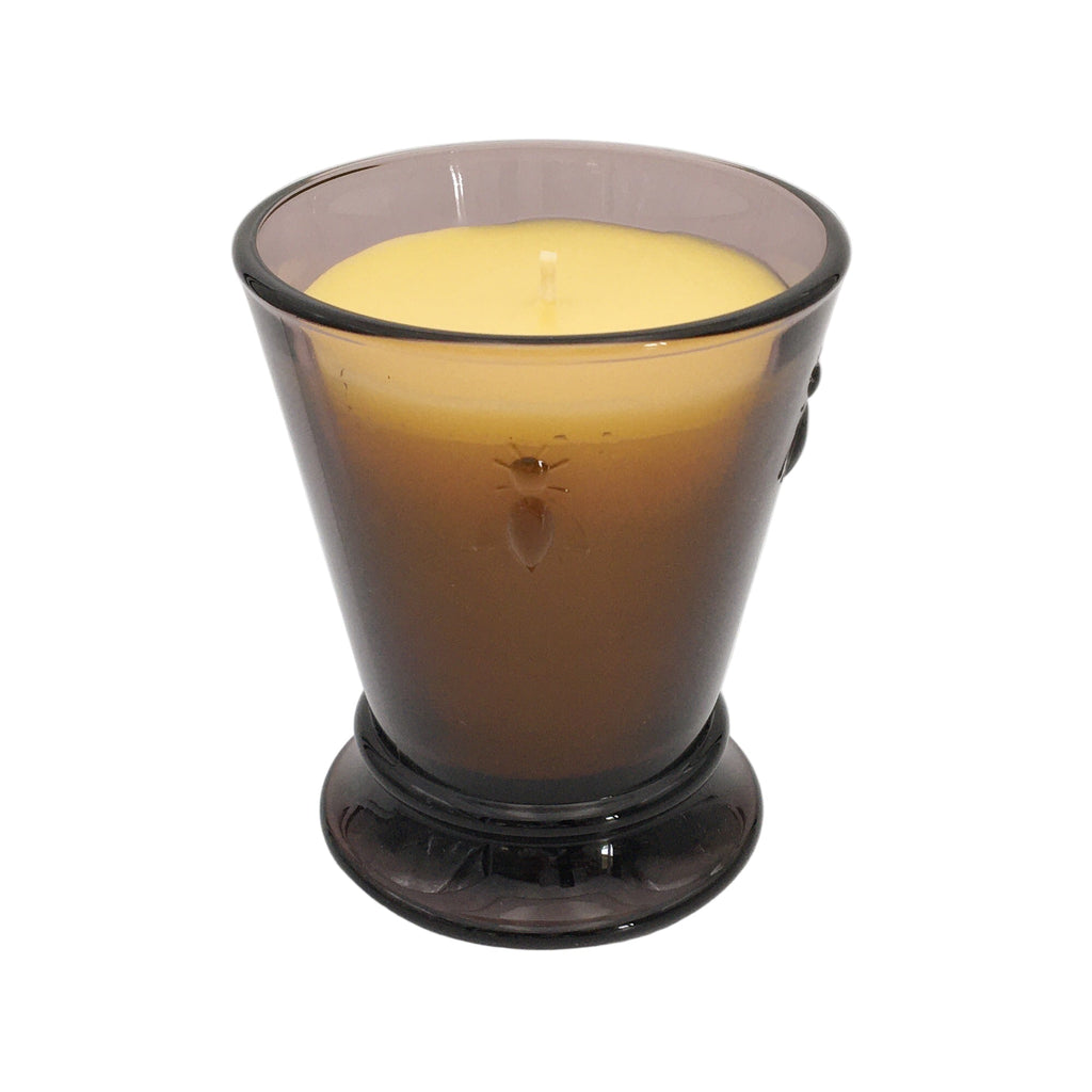 Bienenwachskerze im Glas Purple Bee