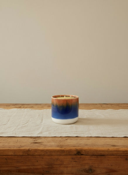 Beeswax Candle Sip Cup Red + Blue