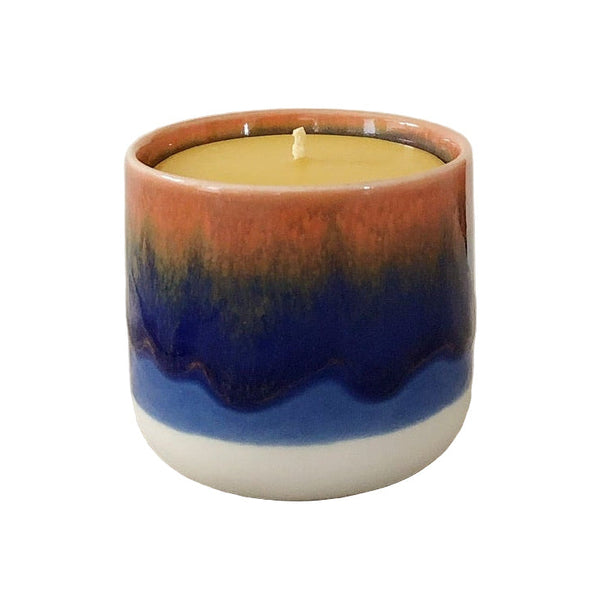 Beeswax Candle Sip Cup Red + Blue